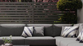 planeo Gardence Metallic Edge - Clôture de jardin en aluminium Carré Anthracite | DB703