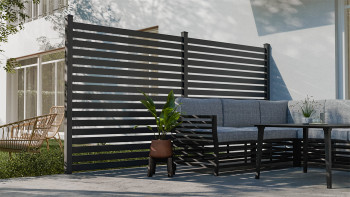 planeo Gardence Metallic Edge - Clôture de jardin en aluminium Carré Anthracite | DB703