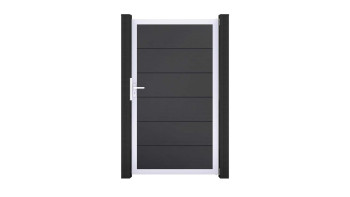 planeo Gardence Simply - Porte PVC universelle gris Anthracite avec cadre alu argent | EV1 100 x 180 cm