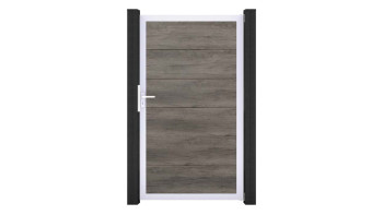 planeo Gardence Simply - Porte PVC universelle Monument Oak avec cadre alu argent | EV1 100 x 180 cm