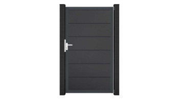 planeo Gardence Simply - Porte PVC universelle gris Anthracite avec cadre alu Anthracite | DB703 100 x 180 cm