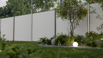 planeo Gardence Simply Small - Clôture PVC à emboîter Blanc 180 x 180 cm
