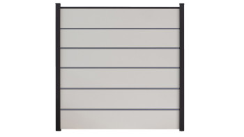 planeo Gardence Simply Premium - Clôture à emboîter en PVC blanc avec pilastres anthracite 180 x 180 cm