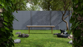 planeo Gardence Simply Small - Clôture à emboîter en PVC gris anthracite 180 x 180 cm