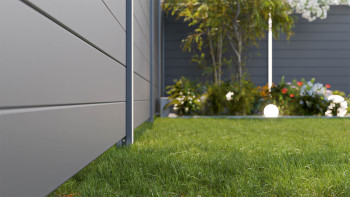 planeo Gardence Simply Small - Clôture à emboîter en PVC gris anthracite 180 x 180 cm
