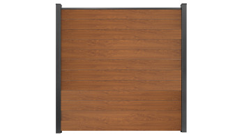 planeo Gardence Simply Small - Clôture PVC à emboîter Golden Oak 180 x 180 cm