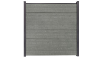 planeo Gardence Simply Small - Clôture PVC à emboîter Grey Ash Cut 180 x 180 cm