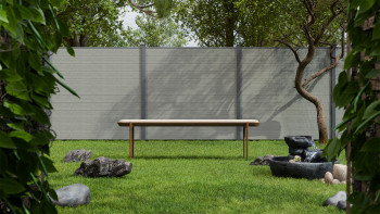 planeo Gardence Simply Small - Clôture PVC à emboîter Grey Ash Cut 180 x 180 cm