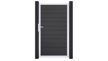 planeo Gardence Simply Small - Porte universelle en PVC anthracite avec cadre en aluminium argenté | EV1 100 x 180 cm