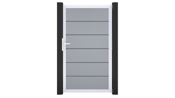 planeo Gardence Simply Premium - Porte universelle en PVC gris argenté avec cadre en aluminium argenté | EV1 100 x 180 cm