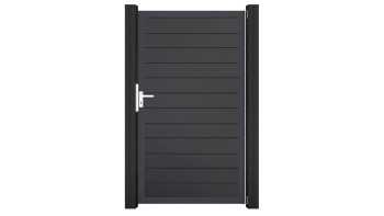 planeo Gardence Simply Small - Porte universelle en PVC anthracite avec cadre en aluminium anthracite | DB703 100 x 180 cm