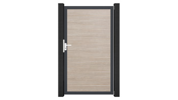 planeo Gardence Simply Small - Porte universelle en PVC Sheffield Oak avec cadre en aluminium anthracite | DB703 100 x 180 cm