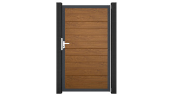 planeo Gardence Simply Small - Porte universelle en PVC Golden Oak avec cadre en aluminium anthracite | DB703 100 x 180 cm