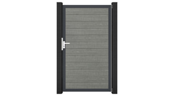 planeo Gardence Simply Small - Porte universelle en PVC Grey Ash Cut avec cadre en aluminium anthracite | DB703 100 x 180 cm