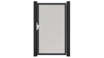 planeo Gardence Simply Small - Porte universelle en PVC blanc avec cadre en aluminium anthracite | DB703 100 x 180 cm