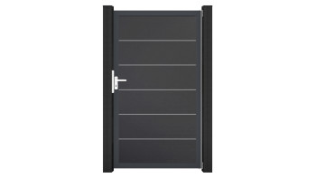 planeo Gardence Simply Premium - Porte universelle en PVC anthracite avec cadre en aluminium anthracite | DB703 100 x 180 cm