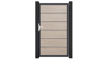 planeo Gardence Simply Premium - Porte universelle en PVC Sheffield Oak avec cadre en aluminium anthracite | DB703 100 x 180 cm