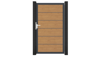 planeo Gardence Simply Premium - Porte universelle en PVC chêne cendré naturel avec cadre en aluminium anthracite | DB703 100 x 180 cm