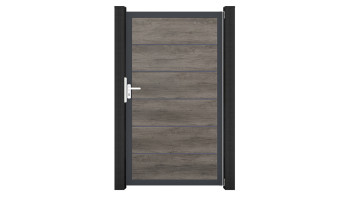 planeo Gardence Simply Premium - Porte universelle en PVC Monument Oak avec cadre en aluminium anthracite | DB703 100 x 180 cm