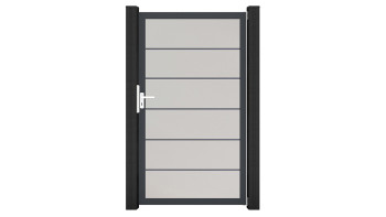 planeo Gardence Simply Premium - Porte universelle en PVC blanc avec cadre en aluminium anthracite | DB703 100 x 180 cm
