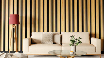 Skaben Panneaux acoustiques SilentWall Comfort - Chêne brun clair - 250 x 30 cm