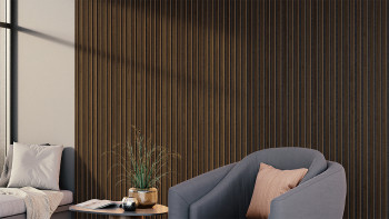 Panneaux acoustiques Skaben SilentWall Comfort - Chêne Foncé - 250 x 30 cm