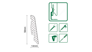planeo Plinthe SolutionX 2en1 - 2400 x 14 x 58 mm Chêne Classique (SL0072)