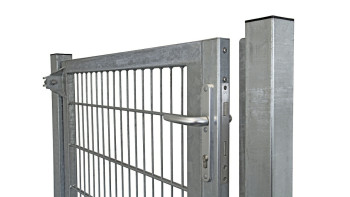 Porte universelle lourde 1 vantail galvanisé à chaud poteaux de porte inclus