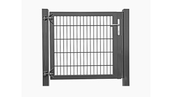 Porte universelle lourde 1 vantail anthracite poteaux de porte inclus