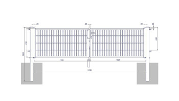 Universaltor medium 2-flg. Feuerverzinkt H 800 x B 3158 mm