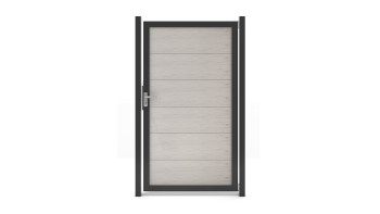planeo Gardence Guard - Porte composite universelle Bi-Color Sable avec cadre aluminium Anthracite | DB703