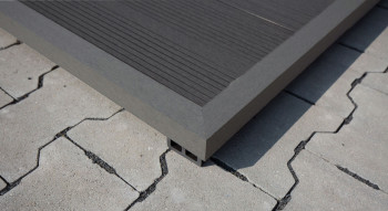 planeo WPC bande d'angle gris foncé pour planches de terrasse - 2,2m