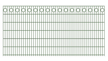 planeo Clôture décorative à double barre Halo 6/6/6 RAL 6005 vert mousse
