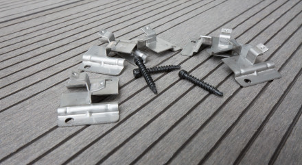 planeo clip de terrasse en acier inoxydable WPC-Profi 4mm joint - 100 pcs. incl. vis