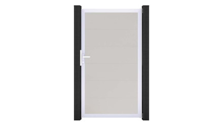 planeo Gardence Simply - Porte PVC universelle blanc avec cadre alu argent | EV1 100 x 180 cm