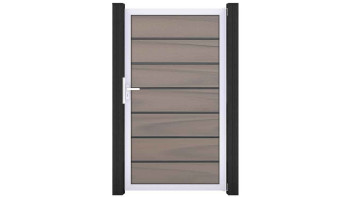 planeo Gardence Deluxe - Porte universelle composite Bi-Color avec cadre aluminium argent 100x180x4cm