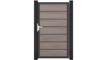 planeo Gardence Deluxe - Porte universelle composite Bi-Color avec cadre aluminium Anthracite 180x100x4cm