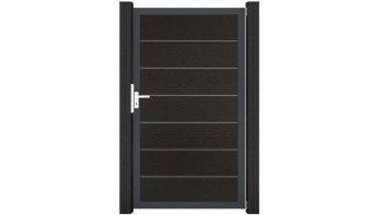 planeo Gardence Deluxe - Porte universelle composite Noir avec cadre aluminium Anthracite 180x100x4cm