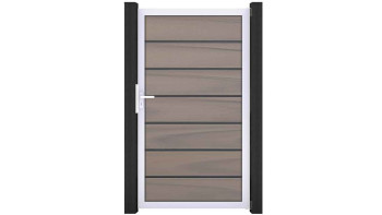 planeo Gardence Deluxe - Porte universelle composite Bi-Color avec cadre aluminium argent 180x150x4cm