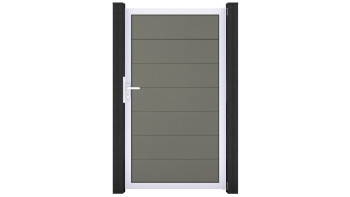 planeo Gardence Strong XL - Porte universelle composite Gris avec cadre aluminium argent 180x100x4cm