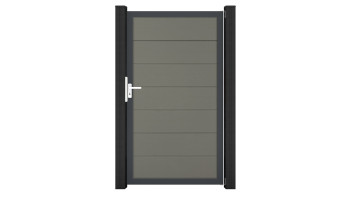 planeo Gardence Strong XL - Porte universelle composite Gris avec cadre en aluminium Anthracite 180x100x4cm