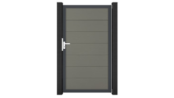 planeo Gardence Strong XL - Porte universelle composite Gris avec cadre en aluminium Anthracite 180x150x4cm