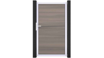 planeo Gardence Strong - Porte composite universelle Bi-Color avec cadre aluminium argent 100x180x4cm