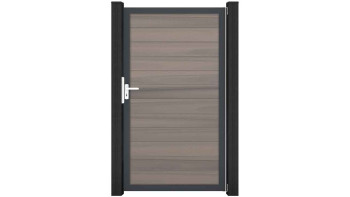 planeo Gardence Strong - Porte composite universelle 2 vantaux Bi-Color avec cadre aluminium Anthracite 100x180x4cm