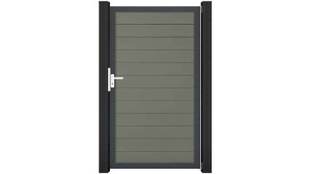 planeo Gardence Strong - Porte composite universelle 2 vantaux Gris avec cadre aluminium Anthracite 100x180x4cm