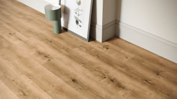 planeo rigide Sol PVC clipsable - SolutionX 2in1 Chêne brun naturel | Isolation phonique intégrée (ECF-0086)