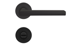 Béquille Montana ER54 Kosmos noir - Garniture à rosette 3 pièces pour salle de bain