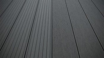 planeo LightWood WPC Lame de terrasse alvéolaire - gris foncé 3m rainuré/cannelé