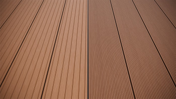 planeo LightWood WPC Lame de terrasse alvéolaire - brun clair 3m rainuré/cannelé