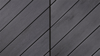 planeo terrasse compositelames de terrasse - Ambiento gris basalte légèrement brossé/griffé